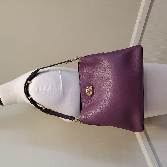 Like NEW Coach Willow Bag In Deep Berry - Picture 3 of 14